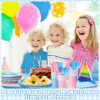 Tegeme 256 Pcs Pink and Blue Gender Reveal Party Supplies Disposable Tablecloth Paper Plates Napkin Cup Plastic Fork Knives Spoon Tableware Serve 36 Guest for Birthday Baby Shower Wedding Decoration - Image 2