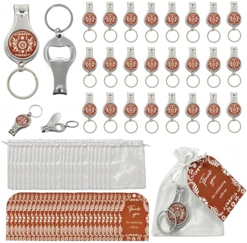 36 Sets Cielito Lindo Party Favors for Guests, 3-in-1 Nail Clipper Keychain Bottle Opener, Mexican Talavera Wedding & Baby Shower Favors with Individual Organza Bags and Thank You Cards by Unknown