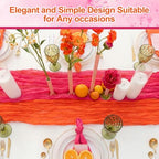 Moukeren 4 Pack Pink and Orange Cheesecloth Table Runner Sunset Party Decor - Image 6