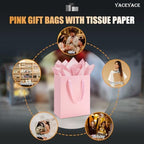 YACEYACE Pink Gift Bags 20Pack, Pink Gift Bags with Tissue Paper - Image 7