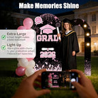 6FT Arch Backdrop with Stand, Lighted Set Graduation Decorations 2026, Pink - Image 3