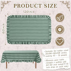 Tudomro Striped Tablecloth, Rectangle, Forest, Mint Green, 60'' X 120'' - Image 2