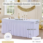 Spandex Tablecloth 8FT Rectangle Table Cover 2 Pack White Wrinkle-Free - Image 6