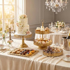 TOPZEA 4-Piece Gold Cake Stand Set, Vintage Metal Dessert Table Display Set with 2-Tier Cupcake Holder & Serving Trays for Wedding, Baby Shower, Tea Party, Birthday Decorations - Image 7