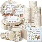 Newtay 250 Pcs Locally Grown Babyshower Disposable Paper Plates and Napkins by Newtay