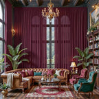 10ft×10ft Wrinkle Free Burgundy Backdrop Curtain Drapes, 2 Panels 5ftx10ft Sheer Tulle Chiffon Backdrop Panels Curtains for Wedding Baby Shower Birthday Party Stage Photo Home Decorations - Image 7