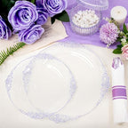 Hioasis 175 Pcs Clear Purple Plates for Party - Image 6