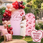 Mindsoft 2 Pcs Cherry on Top Arch Backdrop Cover, Pink - Image 2