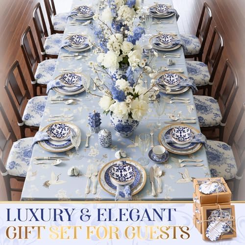 Teenyyou 48 Sets Wedding Favor for Guests Small Ceramic Bowls, Blue Floral - Image 5