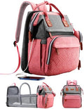 ISMGN Diaper Bag Backpack with Changing Station, Baby Bags for Girls, Pink by ISMGN