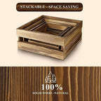 Sieral 4 Pcs Wood Cupcake Stand Dessert Display Risers,Rustic Dark Brown - Image 6