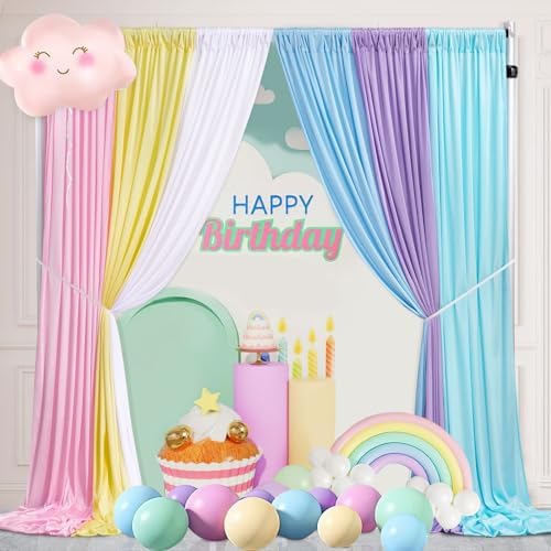 Party Backdrop Curtain 15ftx7ft - Pastel Wrinkle Free Satin Drapes - Image 2