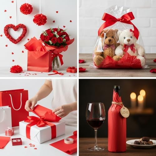 500 Sheet Red Tissue Paper Bulk 15 x 20 Inch for Christmas Wedding Gift Bag - Image 2