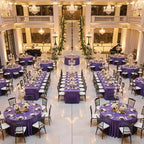 4 Pack Purple Spandex Table Clothes for 8 Foot Rectangle Tables, Wrinkle Free Fitted Table Cover 8ft Stretch Tablecloths Desk Skirt for Parties Weddings Birthday Banquet Baby Shower - Image 6