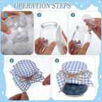 Mini Yogurt Jars, 3.4 oz Glass Bottles with Plastic Lids for Jam, 30 Sets - Image 2