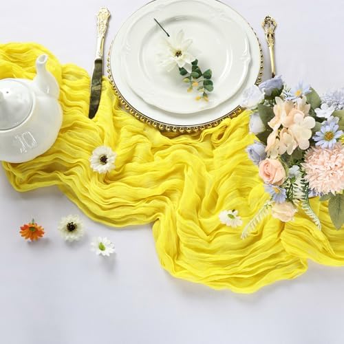 12 Pack Yellow Cheesecloth Table Runner 10Ft 23 x 120 Inch - Image 3
