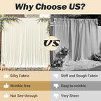 32ftx10ft Wrinkle Free Ivory Backdrop Curtain - 10 Feet Photography Backdrop Drapes, Silky Polyester Back Drop Cloth for Wedding Baby Shower Balloon Arch Background - Image 7