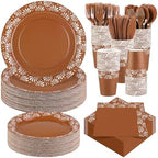 Kochorie 400 Pieces Cielito Lindo Party Supplies, Platos De Barro Mexicanos Fiesta Disposable Tableware Sets with Paper Plates Cups Napkins Cutlery Serves 50 for Baby Shower Mexican Party Supplies by Kochorie