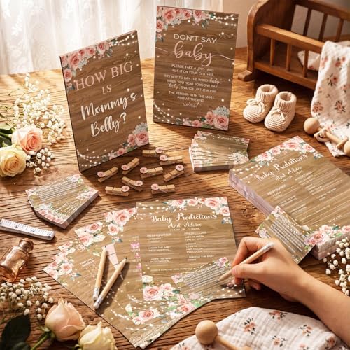 Funnymoom 426 Pcs Girl Baby Shower Games Decorations Set with 8 Games - Image 2