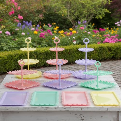 Pack of 11 NWK Cupcake Stand Set with Table Cloth (Colorful) - Image 6