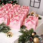 HOZEON 100 Pack Pink Thank You Gift Bags with Handles, 5.5x4.7x2.5 Inches Mini Party Favor Bags for Wedding, Baby Shower, Birthday Celebrations - Image 6