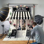 Paris Cafe Birthday Party Photography Backdrop, 9x6feet - Image 2