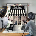 Paris Cafe Birthday Party Photography Backdrop Parisian Cafe Shop Tea Themed Bakery Buffet Decorative Backdrop Baby Shower Decorations Girls Floral French Parisian Cafe Tea Party Banner (8x6feet) by Unknown