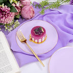 PULOTE 100PCS Purple Plastic Plates Disposable - Include 50 Dinner / 50 Dessert Plates Heavy Duty for Party, Wedding&Birthday - Image 5
