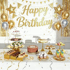 10PCS Gold Cake Stand Set, Metal Dessert Table Display Set with Cupcake Stand, Cake Displays Stands, Cake Riser Stand for Wedding Party Birthday Baby Shower Celebration - Image 2