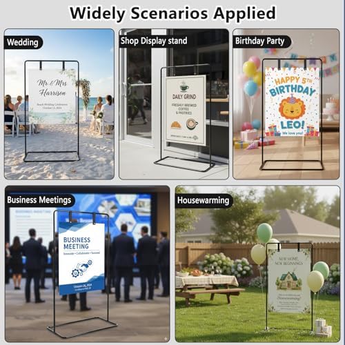 Wedding Welcome Sign Stand, Black Easel - Image 5