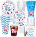 Shes Ready to Pop Baby Shower Plates, Blue Disposable Tableware Set for 25 by Unknown
