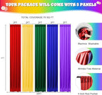 10x7FT Rainbow Backdrop Curtains - 5 Panels Colorful Curtain Backdrop for Party Decorations, Wrinkle-Resistant Cloth Backdrop for Birthday, Baby Shower, Wedding, Photography Background - Image 2