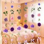 Livole 6Pcs 36Ft Wildflower Garland with Bow Hanging Flower Wall Backdrop - Image 6