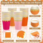 Mimorou 338 Pcs Pink and Orange Plates and Napkins Party Supplies - Image 5