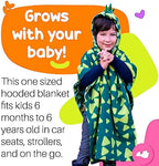Car Seat Poncho for Toddlers and Babies, Crash Tested Winter Coat Alternative, Reversible Fleece Car Seat Blanket, 6 Months to 5 Years, Easy On Easy Off, Green Dinosaur, Birdy Boutique - Image 2