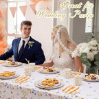 LemonRoad 452 Pcs Miss to Mrs Floral Bridal Shower Decorations for 50, Wildflower Bridal Shower Paper Plates Napkins Cups Tablecloth Cutlery Straws for Wedding Bachelorette Engagement Party Supplies - Image 4