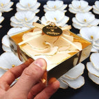Giftsupstore Wedding Favors Guests Bulk- 100 Set of Elegant Gold Design Orchid Candle -Custom Bridal Shower Gifts, Baby Shower, Personalized Bachelorette Party Candle Favos, Decorative Floral Candles - Image 7