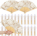 Vercraft 36 Set Wedding Hand Fans for Guests Bulk Vintage Lace Paper Fan Retro Kraft Floral Folding Fans with Organza Bags Thank You Gifts Party Favor for Wedding Ceremony Bridal Shower Bridesmaid by Vercraft