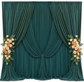 20x12ft Hunter Green Backdrop Curtains for Parties Wrinkle Free Fabric Backdrop Curtain Birthday Photo Drapes Backdrop for Wedding Baby Shower Bridal Shower Photography Back Drop 4 Panels 5x12FT by Suppromo