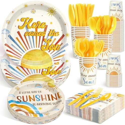 Dandat 350 Pcs Baby Shower Set, Son, Yellow by Dandat