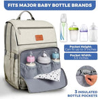 Baby Shower Gifts Diaper Bag Backpack, Baby Diaper Bag, Large Baby Bag for Boys & Girls, Waterproof, 16 Pockets, Insulated Bottle Holders, Durable,Travel-Friendly & Lightweight,Easy Organization,Beige - Image 3