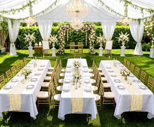 20 Pack Ivory Table Runner 17 x 108inch Cheesecloth Table Runner Rustic Boho Gauze Sheer Fabric Cheese Cloth Table Runners for Wedding Party Bridal Baby Shower Birthday Spring Table Decor - Image 6