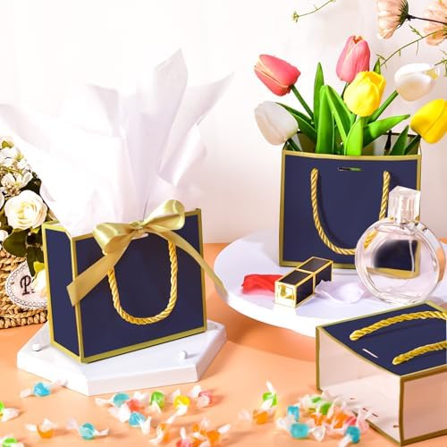 EQOREIIN 50 PCS Small Gift Bags with Handles, 5.5x 2.5x4.7 Inches Mini Bag - Image 2