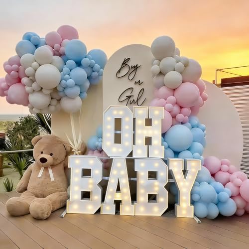 OH BABY Marquee Light-Up Letters, oh baby lettersg ender reveal decorations gender reveal decorations oh baby sign big letters (4FT) - Image 4