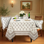 Ridhi Block Print Quiet Earth Rectangle Cotton Tablecloth 108" x 60" Reusable Table Cover Decorative Everyday Use for Dining, Farmhouse, Home Gift for Spring, Easter, Valentine - Image 2