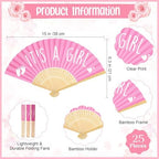Threehoney 25 Sets Shower Party Favor for Guests Gift Fans, Pink - Image 2