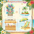 Honoson Large 32" Tiki Aloha Luau Party Decoration Cardboard Cutouts, Tiki Bar Totem Backdrop Standup Yard Signs for Hawaiian Party Supplies Tropical Summer Beach Pool Photo Booth Props - Image 3