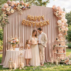30x10ft Blush Nude Backdrop Curtain Panels for Parties - Wrinkle Free Polyester Photo Curtain Backdrop Wedding Back Drop Fabric Drapes for Party Decorations Background for Photography - Image 7