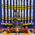 LOVENSPIRE Artificial Jasmine Marigold Garland for Festive Decorations - Indian Flowers for Wedding, Diwali, Day of the Dead, Outdoor Wall Hanging & Indoor Home Decor 3Feet / 100Strings - Image 5