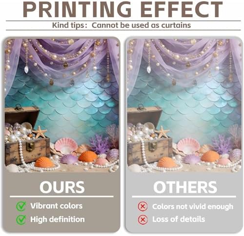 16x7ft Under The Sea Mermaid Backdrop Starfish Corala Pearl Background Ocean Princess Birthday Party Decorations Banner Baby Shower Wedding Portrait Photography Booth Props - Image 4